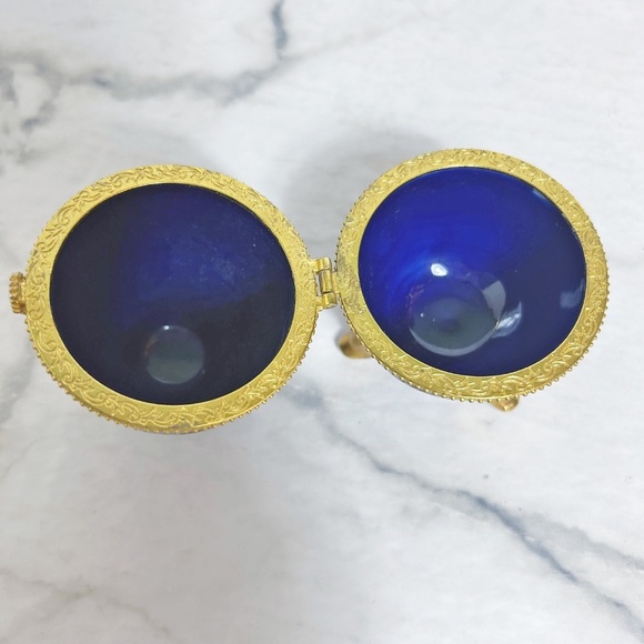 Vintage Indigo Collectible egg trinket box jewellery box - Picture 8 of 10